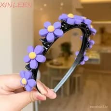 XINLEEN Faixa De Cabelo Com Franja Dupla , Argola Ondulada Infantil De Princesa Coreana , Cabeça Trançada Para Dentes In