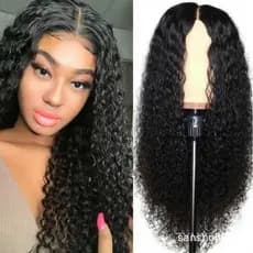 Peruca de cabelo ondulado de alta qualidade, peruca de cabelo cacheado preto, peruca de cabelo humano, peruca cacheada