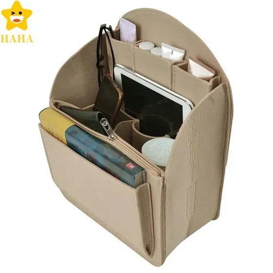 Inserção Organizadora De Mochila Para , Bolsa De Feltro , Divisor De Alta Capacidade Com Zíper , Vários Bolsos , Bolsas