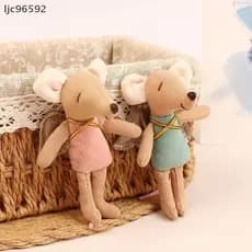 [ljc] Boneca De Rato De Tecido Kawaii Polegar Brinquedo Fofo Asas De Anjo Bonecos Brinquedos De Pelúcia Macio Decoração