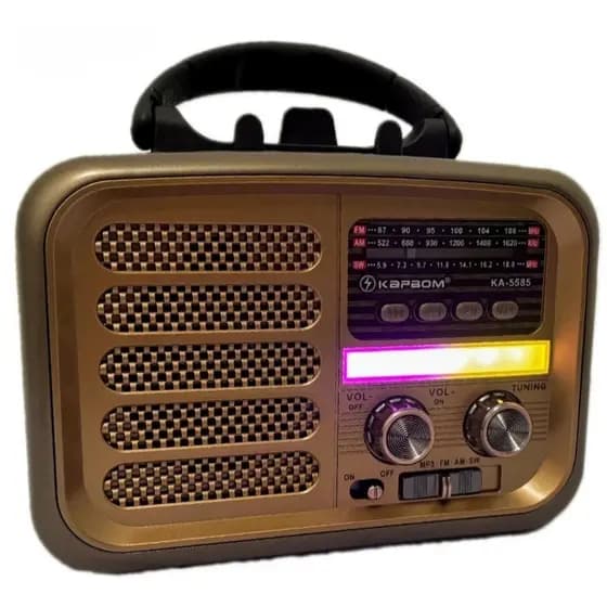 Rádio portátil USB/FM/AM/SW/TF 5W 30 2.5 polegadas FM 87 -108MHz Com lanterna KAPBOM KA5585 Original
