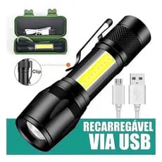 Kit  Lanterna tatica mais forte do mundo  Recarregável Usb Portátil Ultra Brilhante