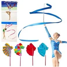 OKCATZONE 4M Colorido Ginásio Dança Arte Rítmica Fitas De Ginástica Ballet Streamer Girando Haste Vara Para Treinamento