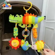 Brinquedos Pendurados Para Carrinho De Bebê-Animais Lagartos De Pelúcia Arco-Íris Vento Acalmar E Divertir Bebês