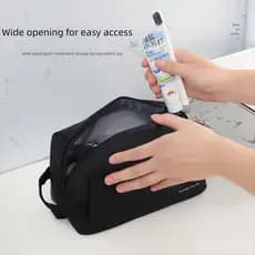 Bolsa De Higiene Pessoal PU , Cosmética Masculina Portátil De Grande Capacidade Maquiagem À Prova D'água