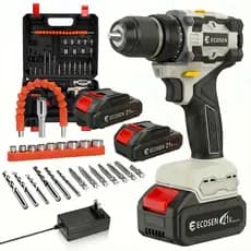 Parafusadeira elétrica com furadeira de lítio 2 em 1 de 21 V e torque de 85 Nm com motor sem escova