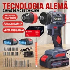 Drilador de bateria de lítio sem escovas  Parafusadeira, 2 em 1 trocável rápido,  21V/16.8V conjunto completo