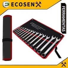 ECOSEN Jogo Chave Combinada Boca Estrela 12 Peças Profissional combinação de aço carbono Chave fixa