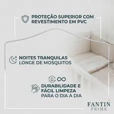 Haste Varão Suporte Mosquiteiro Berço Americano Revestida Em PVC Branco 135cm