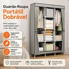 Guarda Roupa Dobrável Organizador De Roupas Com Ziper Multifuncional