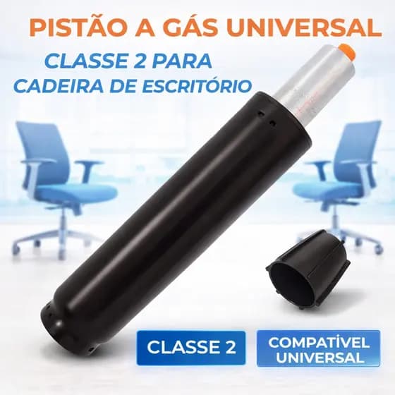 PISTAO A GAS UNIVERSAL CLASSE 2 PARA CADEIRA DE ESCRITORIO / GAMER