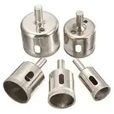 JOGO COM 5 BROCAS DIAMANTADAS 25-50MM CERAMICA VIDRO PISO