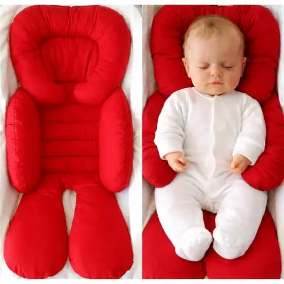 Colchonete Redutor Almofada para Bebê Conforto Apoio de Corpo Acolchoado Macio Microfibra Vermelho