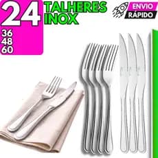 Jogo Talheres 60/48/36/24 Aço Inox Elegante Garfo Faca Casa Buffet Restaurante Cozinha Faqueiro