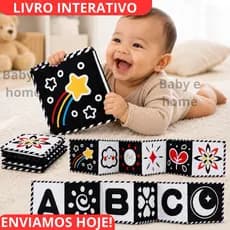 Livro de Pano Brinquedo Macio Para Bebês Alto Contraste Preto E Branco Sensorial De Pequeno Porte