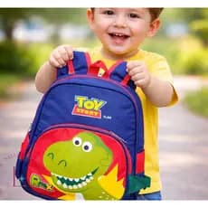 Mochila Infantil Menino e Menina de Gatinho Dinosauro Lista de Material Escolar 34cm de altura
