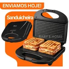 Sanduicheira Grill Eletrica Preta 110v Startools Antiaderente Portatil