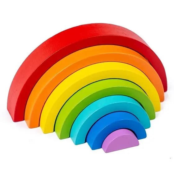 GeeToy Brinquedos Educativos Arco-Íris Ponte Blocos De Construção Forma De Cor Cognitivos Para Crianças