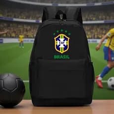 Mochila Escolar Passeio Jogo Estampa Seleções Com 2 Bolso Lateral MP