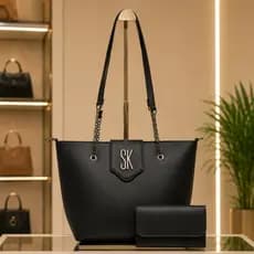 Bolsa Sacola De Ombro Feminina e Carteira Alça Corrente Reforçada Promoção sk 03 MP