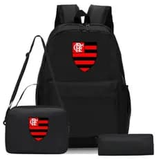 Topíssimo Kit Mochila Escolar Time Carioca + Lancheira Térmica + Estojo 3 Peças Infantil MP
