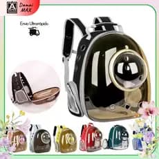 Mochila Transportadora Para Gatos Com Janela Panorâmica E Ventilação