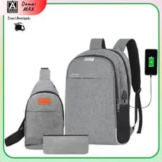 Kit 3 Bolsas Masculino Feminino Design Moderno Confortável e Resistente
