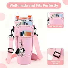 Porta-Copo Neoprene com Alça Ajustável, Resistente e Funcional，Bolsa Porta Garrafa com