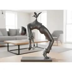 Decoração sala escultura pássaro homem estátua moderna minimalista reflexiva contemporânea BGG0101