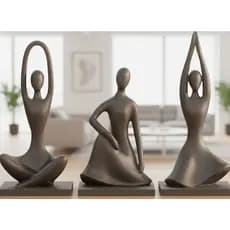 Decoração de casa kit trio estátua yoga posições minimalista moderno estatueta estátua BGG0031