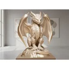 Decoração sala dragão gótico com asas escultura estátua colecionável decorativo premium luxo BGG0034
