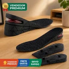Palmilha Elevada Anti Impacto Aumenta 7cm Altura 34-41 Preta Anatomica Macia Leve Ergonomica Corrida