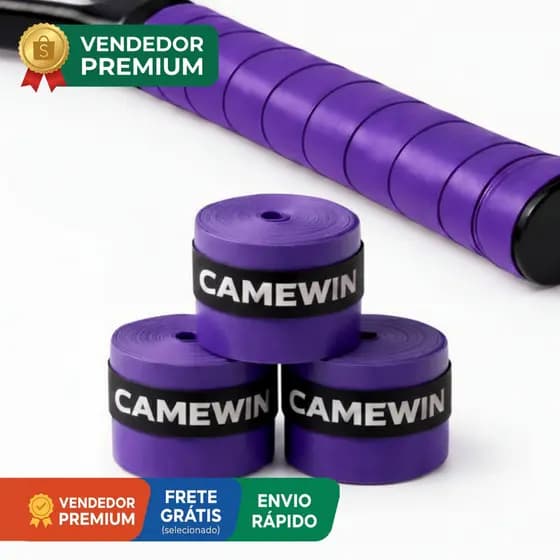 Kit 3 Overgrip Para Raquete Beach Tennis Tênis Grips Colorido Roxo Profissional Esporte Resistente