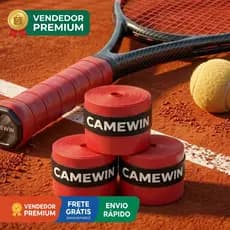 Kit 3 Overgrip Raquete Beach Tennis Tênis Padel Grip Vermelho Profissional Antiderrapante Macio