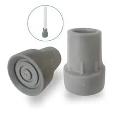 Ponteira De Reposição 19mm Preta Para Muleta E Bengala Cinza