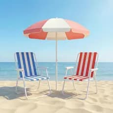 Kit 2 Cadeira de Praia Dobrável Portátil | Confortável e Resistente | Para Praia, Piscina e Lazer