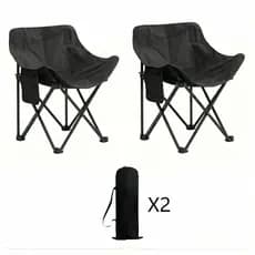 Kit 2 Cadeiras de Camping Dobráveis com Bolsa de Transporte | Leve, Resistente e Fácil de Levar para Qualquer Lugar
