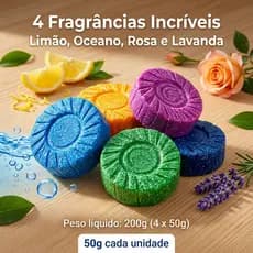 Kit 8/20/40 Pastilha Sanitária Bi-color Limpeza Profunda Vaso Sanitário Antiodor Tira Manchas Econômico