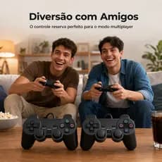 Controle Para PS2 Com Fio Kit 2 Unidades Compativel PS1 PS2 Cabo 1 6 Metros Preto