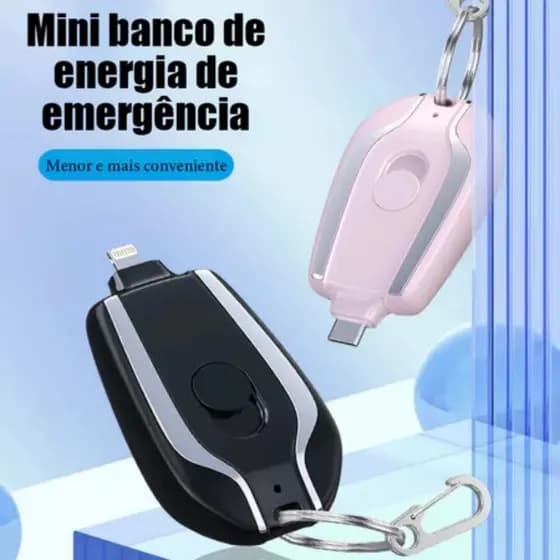 Carregador De Chaveiro Portátil 1500mAh Mini Bateria Ultracompacto De Carregamento Rápido