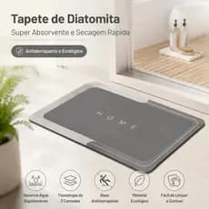 Tapete Banheiro Diatomita Super Antiderrapante Absorvente Secagem Rápida Para Cozinha Casa 57x37cm