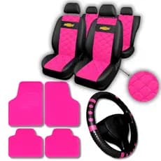 kit Capa Banco Carro Chevrolet Corsa Celta Prisma Onix Classic Astra Gm + tapete de carro + volante