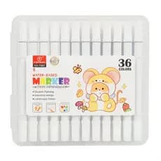 Kit 36 Marcadores Dupla Ponta Kapbom – Cores Vibrantes à Base de Água com Estojo Portátil