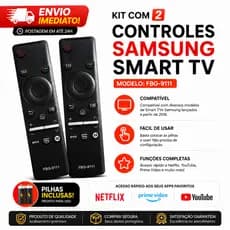 Kit 2 Controles Smart TV Samsung 4K FBG-9111 + 4 Pilhas inclusas – Netflix/Prime/GloboPlay