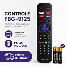Controle Remoto FBG-9125 Compatível Com Smart TV Roku Pronto Para Uso Envio imediato