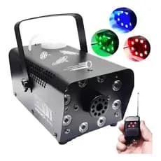 Máquina de Fumaça 750W LED RGB Strobo Controle Sem Fio Profissional DJ Festa Show Evento Bivolt Potente