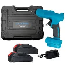 Pistola de Cola Quente 21V Sem Fio Profissional Portátil Recarregável com 2 Baterias e Carregador Inclusos para Artesana