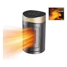Aquecedor Elétrico Portátil 1500W Oscilante Com Timer Controle Temperatura Quarto Sala Escritório