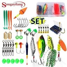 Acessórios De Pesca Sougayilang Conjunto Completo De Ganchos E Iscas , Incluindo Isca , Caixa De Anzol , Linha Um De Equ