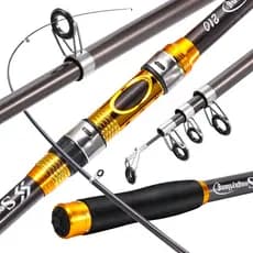 Sougayilang 2.1m , 2.4m , 2.7m , 3.0m , 3.6m Vara De Pesca Telescópica Portátil De Fibra De Carbono , Giratória Ultralev